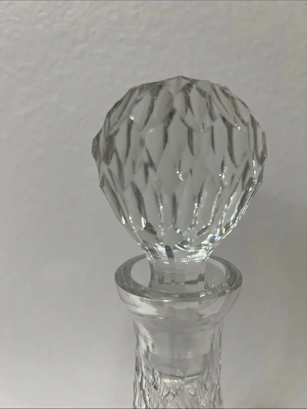 Cut Crystal Decanter - Clear Glass Home Accent